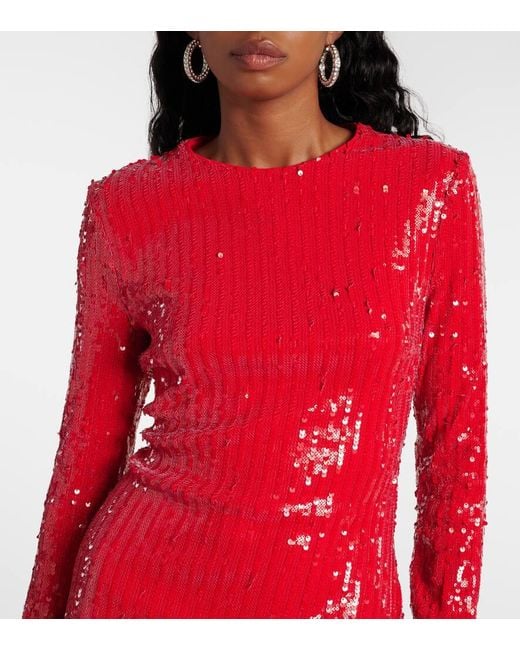 ROTATE BIRGER CHRISTENSEN Red Sequined Minidress