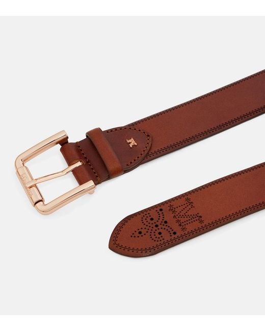 Max Mara Brown Monogram Leather Belt