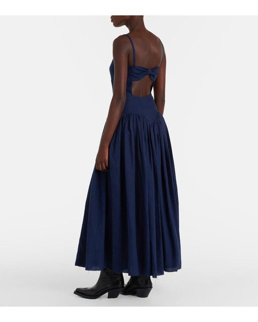 Gabriela Hearst Blue Oriana Linen Maxi Dress