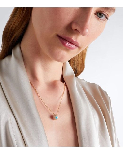 Suzanne Kalan Blue Evil Eye 18Kt Pendant Necklace With Diamonds And