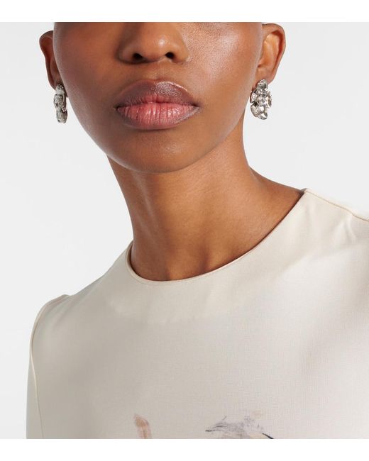 Oscar de la Renta Metallic Ohrringe Small Mit Kristallen