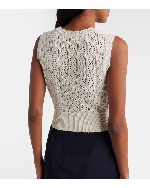 Vivienne Westwood Natural Ella Cropped Cotton Sweater Vest