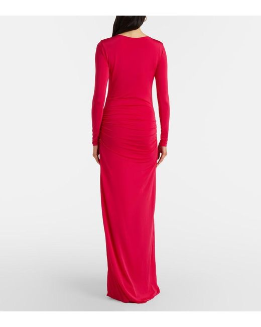 Cala De La Cruz Eres Gathered Jersey Maxi Dress