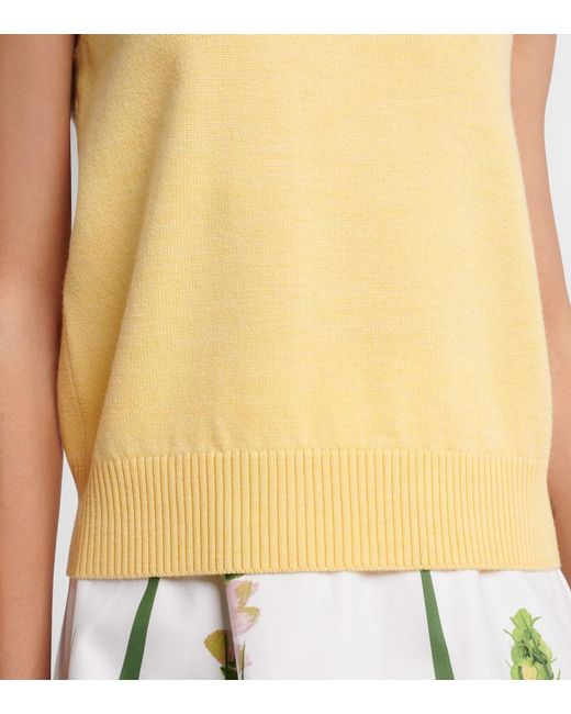 Oscar de la Renta Yellow Virgin Wool Sweater Vest
