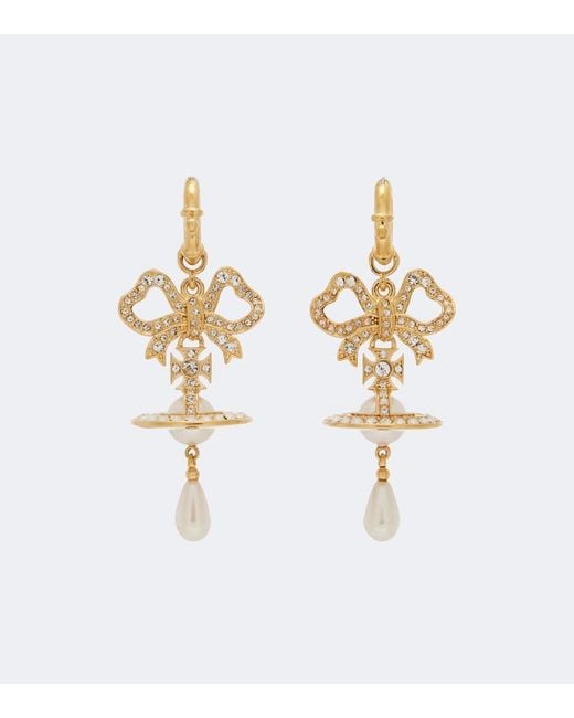 Vivienne Westwood White Rigoberta Embellished Faux Pearl Earrings