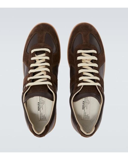 Maison Margiela Sneakers Replica Aus Leder Und Veloursleder in Brown für Herren