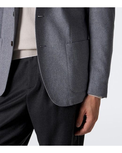Eleventy Gray Wool, Cotton, And Cashmere Blazer for men