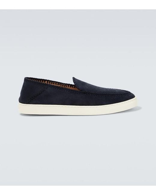 Giorgio Armani Blue Divo Suede Slip-on for men