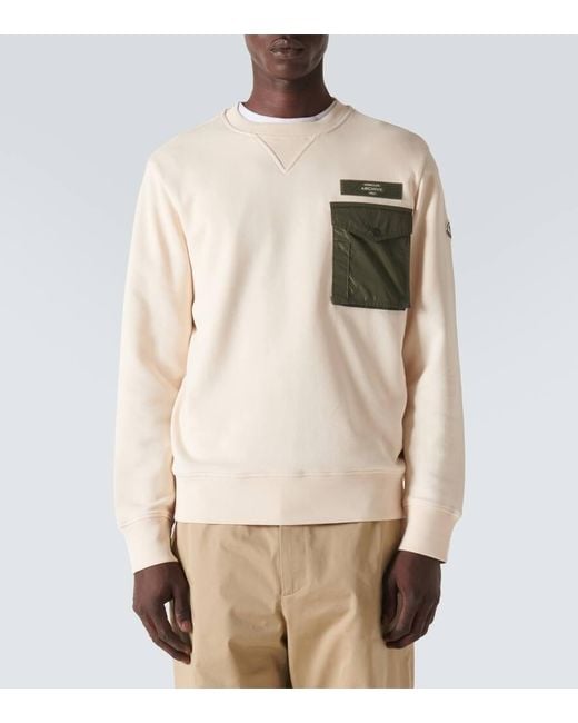 Moncler Sweatshirt aus einem Baumwollgemisch in Natural für Herren