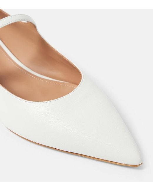 Malone Souliers White X Tabitha Simmons Kate Leather Ballet Flats
