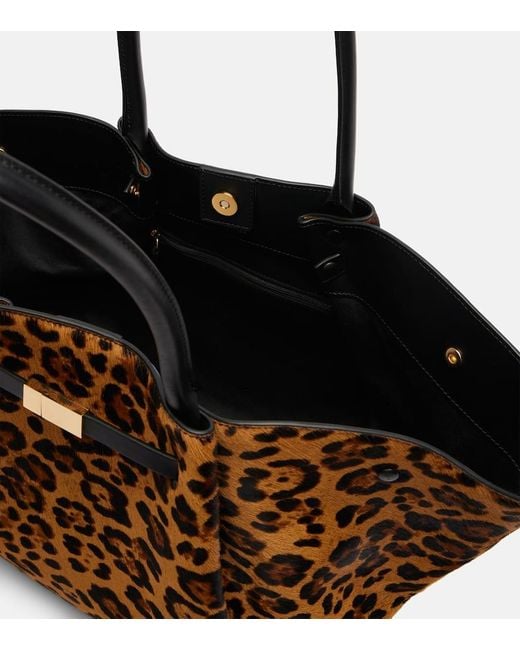 DeMellier London Brown New York Leopard-Print Calf Hair Tote Bag