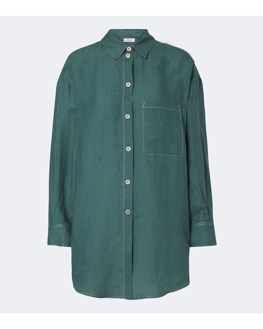 Eres Green Flashing Linen Shirt