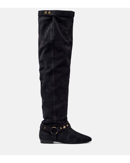 Isabel Marant Black Selize Suede Over-The-Knee Boots