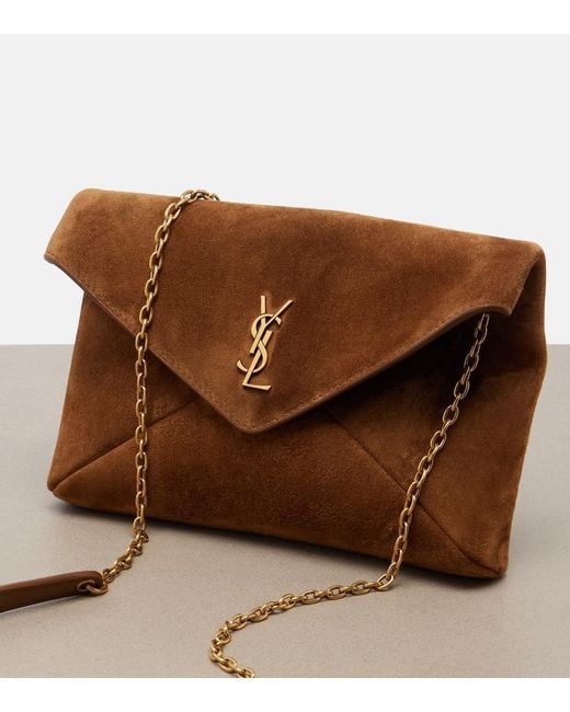 Bustina Cassandre Small di Saint Laurent in Brown
