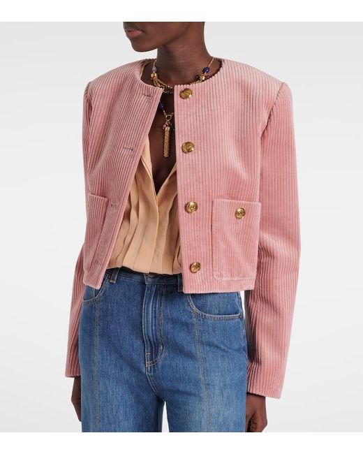 Chaqueta De Pana De Terciopelo Chloé de color Pink