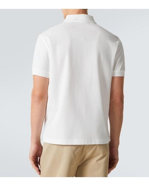Burberry White Ekd Cotton Polo Shirt for men
