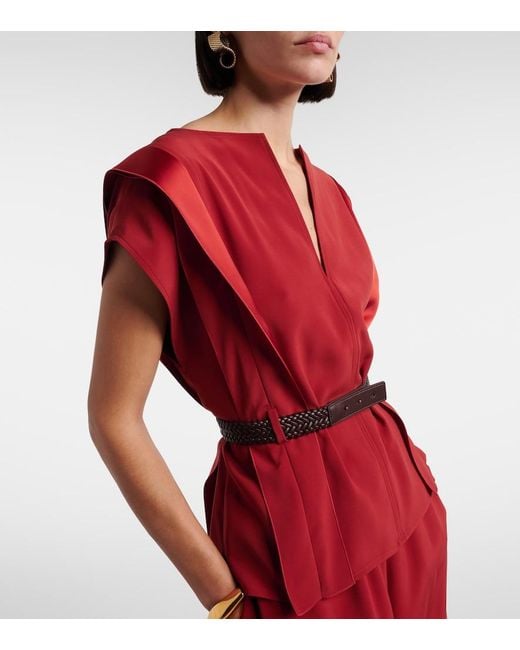 Max Mara Red Belted Top