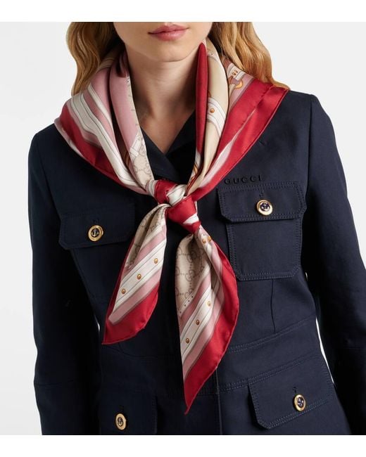 Gucci Pink Tuch New Majo Aus Seiden-Twill