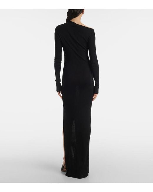 AYA MUSE Black Ciro Silk-Blend Maxi Dress