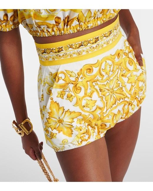 Dolce & Gabbana Metallic Majolica Print Shorts