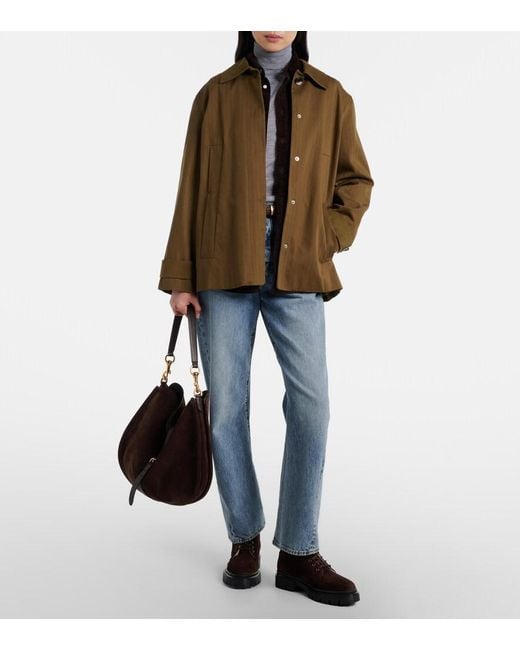 Staud Brown Henry Shearling-Lined Suede Combat Boots