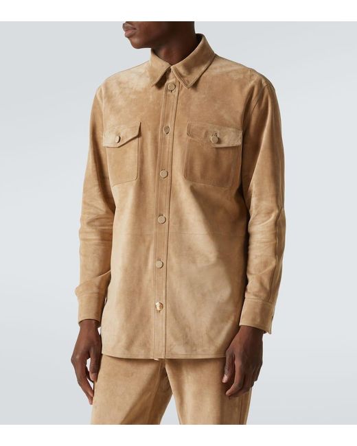 Gabriela Hearst Natural Lucas Suede Overshirt for men