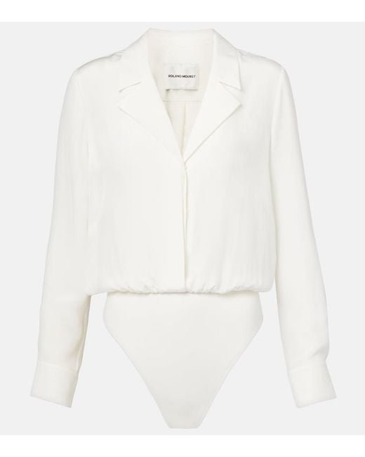 Roland Mouret White Silk Bodysuit