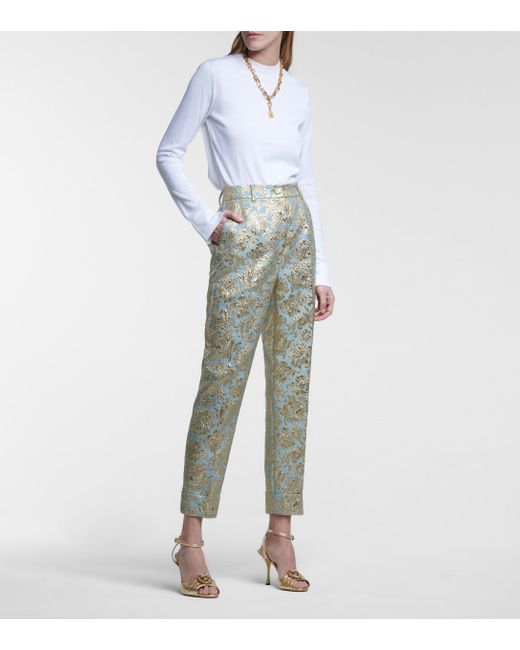 Dolce & Gabbana Floral Brocade Straight Trousers - Farfetch