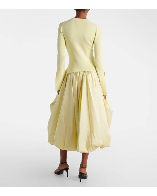 Jonathan Simkhai Yellow Midikleid Izzy Aus Taft