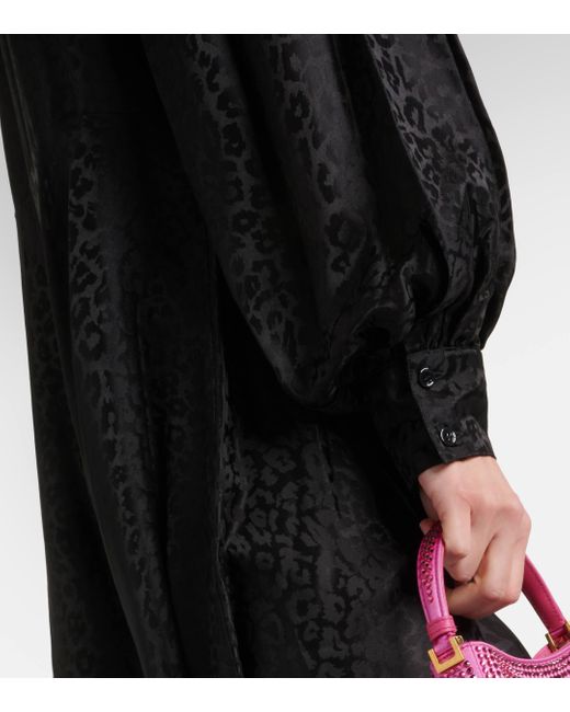 Robe chemise en jacquard Nina Ricci en coloris Black