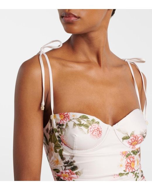Agua Bendita White Rabano Floral Swimsuit