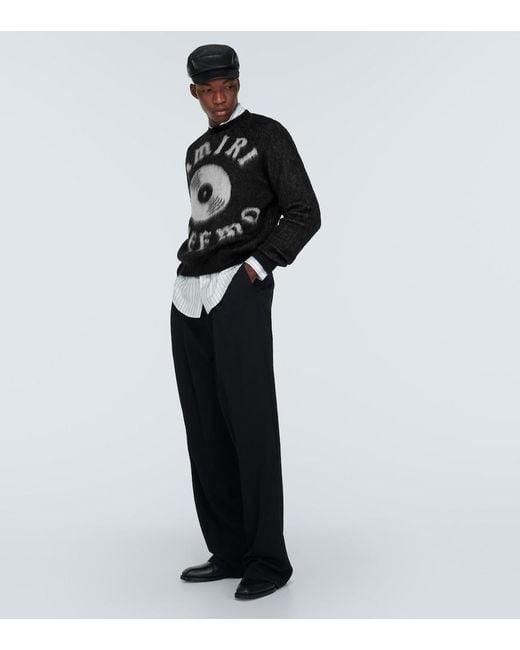 Amiri Black Logo Wool Sweater for men