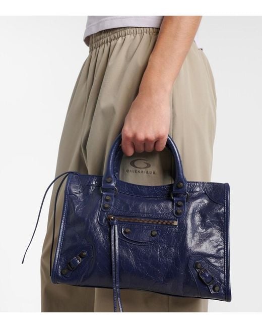 Balenciaga Blue Le City Small Leather Tote Bag