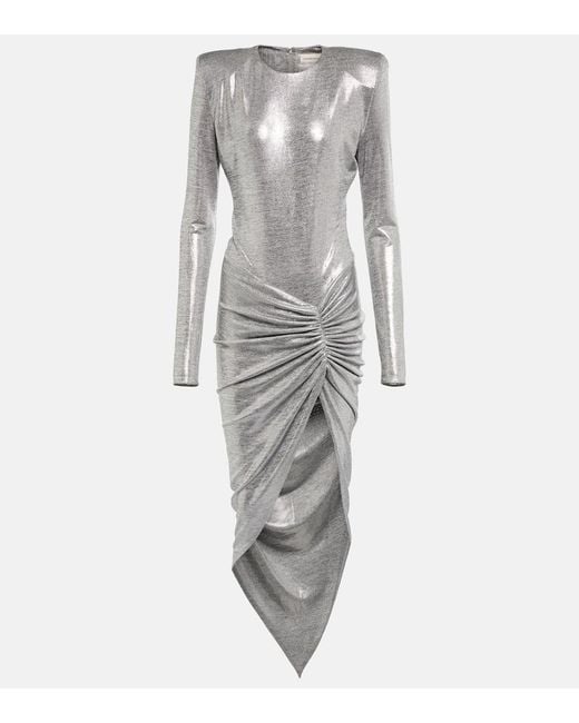 Alexandre Vauthier Gray Jersey Midi Dress
