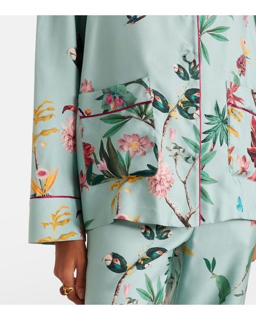 LaDoubleJ Blue Printed Silk Shirt