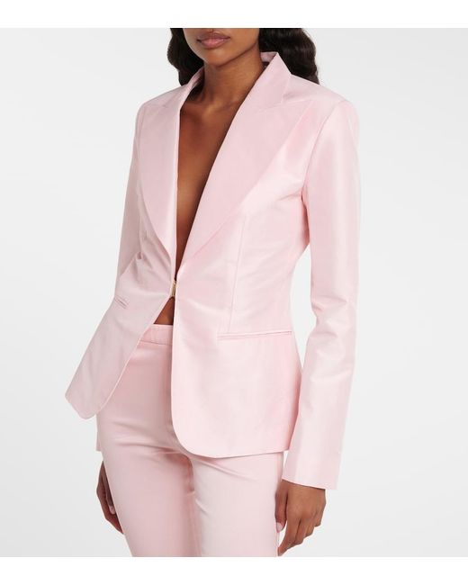 Gucci Pink Silk Faille Blazer