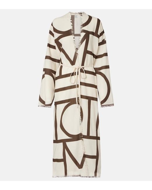 Totême  Natural Monogram Cotton Beach Cover-Up
