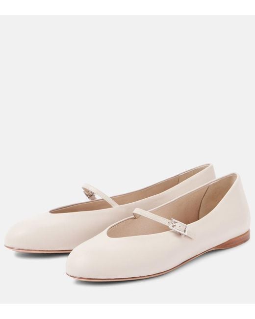 Max Mara Natural Leather Ballet Flats
