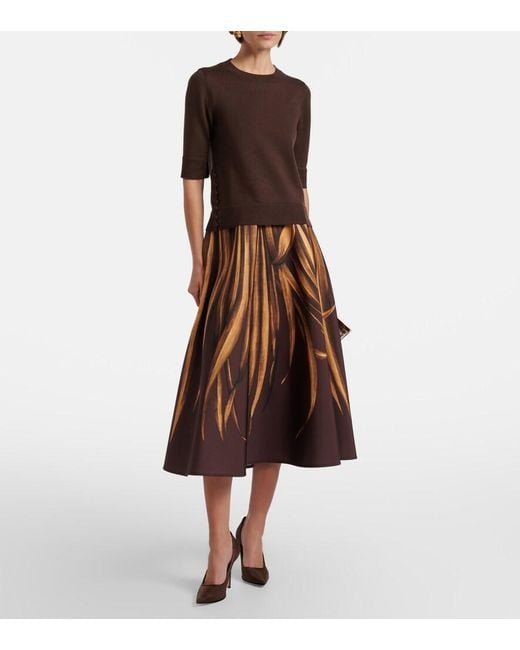Oscar de la Renta Brown Virgin Wool Sweater