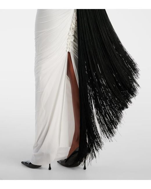 Jean Paul Gaultier White Maxikleid Aus Jersey
