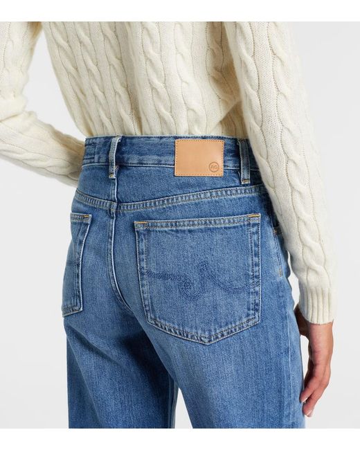 AG Jeans Blue Siena Low-Rise Straight Jeans