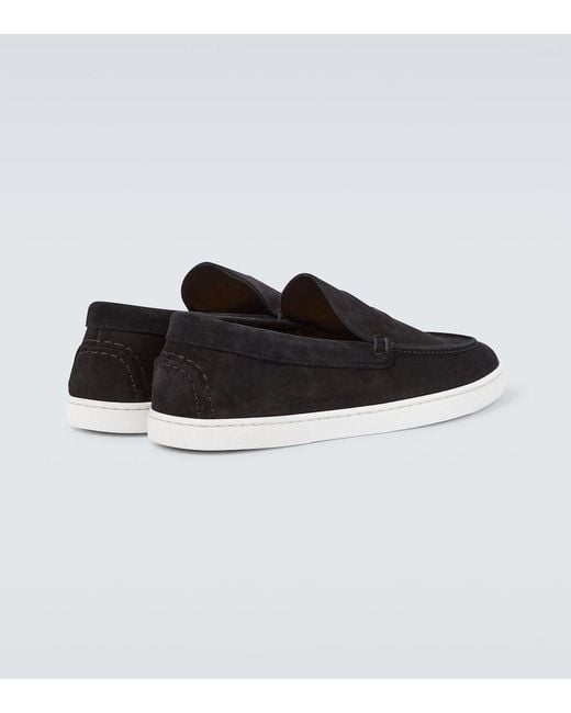 Christian Louboutin Slip-Ons Varsiboat Aus Veloursleder in Black für Herren