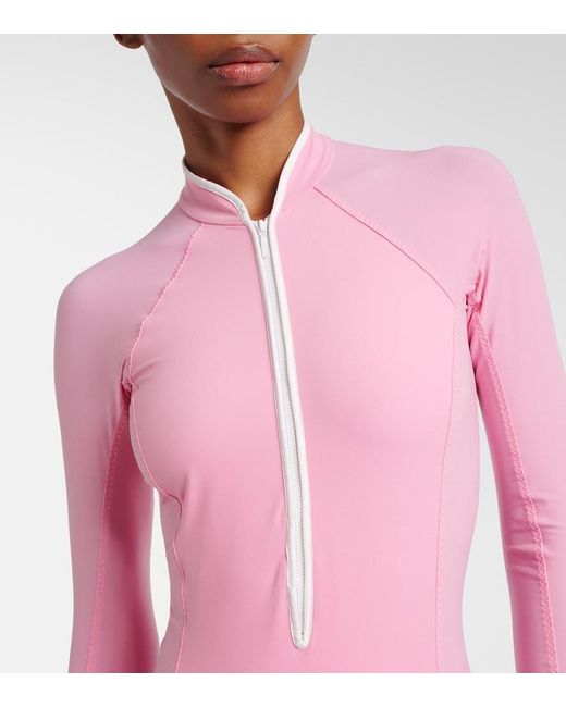 Hunza G Pink Tyra Rashguard Swimsuit