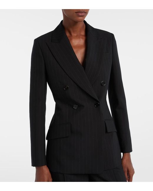 Gucci Black Pinstripe Wool Blazer