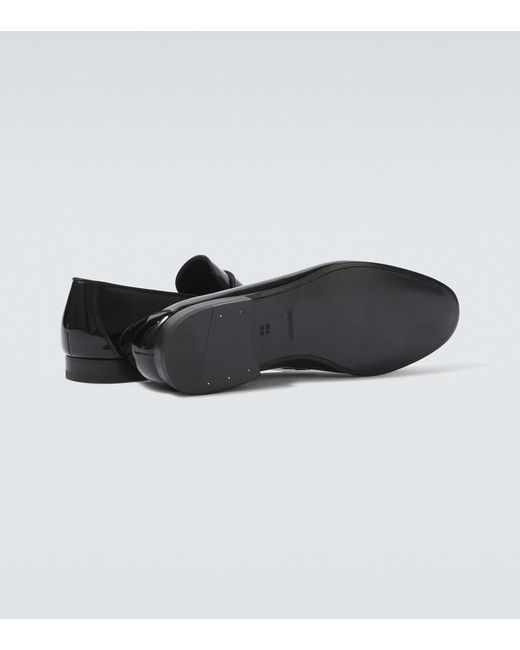 Magnanni Shoes Black Patent Leather Loafers for men