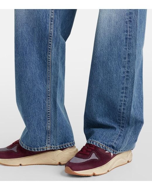 Golden Goose Deluxe Brand Purple Running Nylon Suede-Trimmed Sneakers