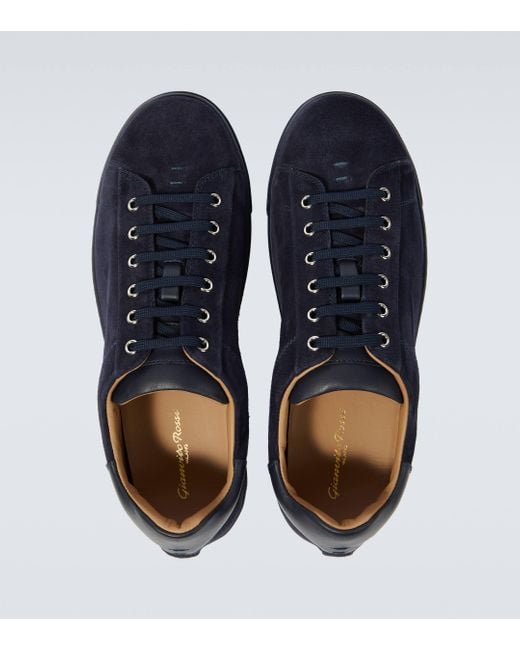 Gianvito Rossi Blue Suede Low-top Sneakers for men