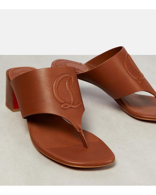 Christian Louboutin Brown Cl Tongamule Leather Sandals