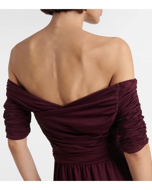 Altuzarra Purple Charlotte Ruched Jersey Maxi Dress