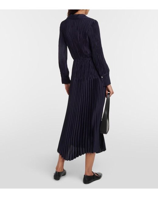 Vince Blue Pleated Midi Dress